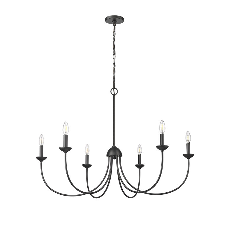 Huxley 6 - Light 29" Wide Dimmable Classic / Traditional Chandelier, Matte Black