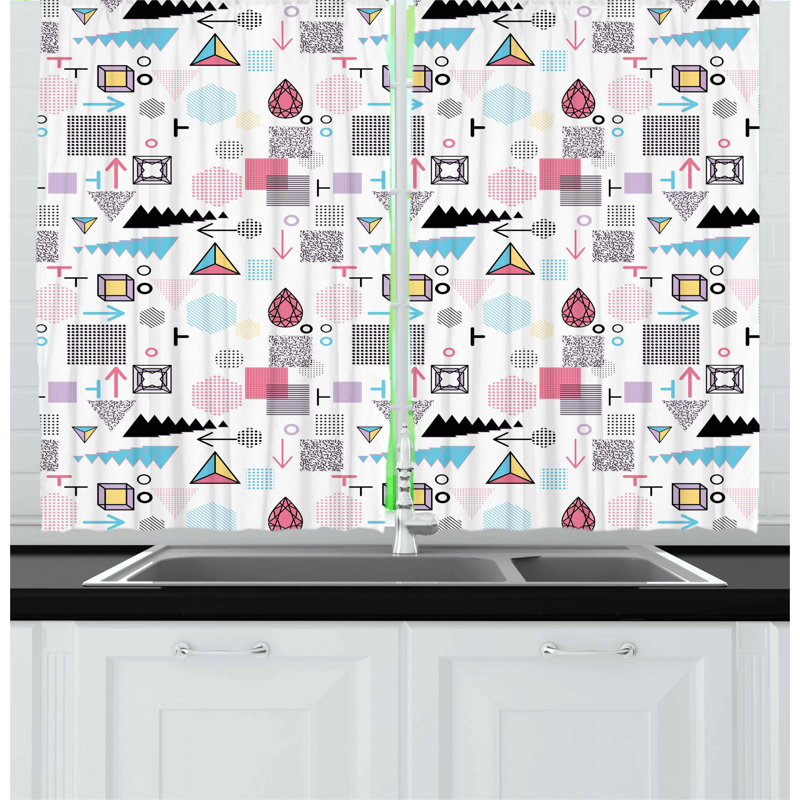 Geometric Tailored Kitchen Curtain