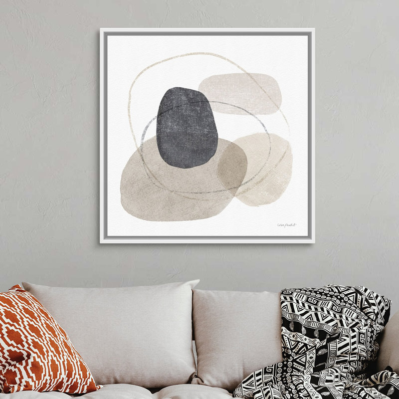 «Think Neutral 10» par Lisa Audit - Peinture sur toile, H 37,25 po x l 37,25 po, Toile avec cadre photo, Blanc