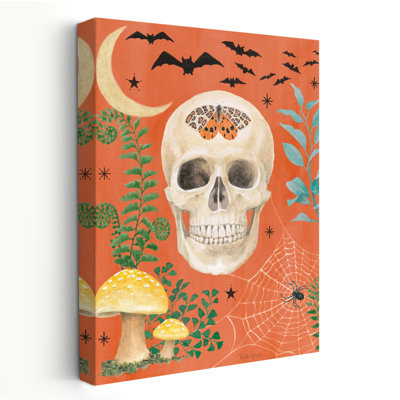 Art d'Halloween Classics IV - chauves-souris noires, croissant de lune bleu, art
