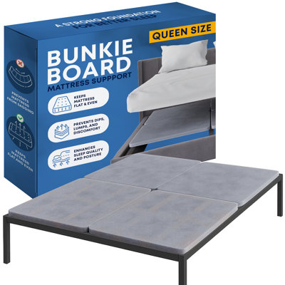 1.5" Split Wood Bunkie Board For Bed - 4-Piece Under Mattress Support Board, Fully Assembled