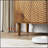 Walnut Wood Buffet Cabinet With Line Groove Design, Multifunctional Storage For Living Room And Entryway