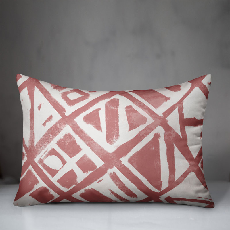 Housse et insert de coussin rectangulaire pour l'extérieur Stamp 18, Rose