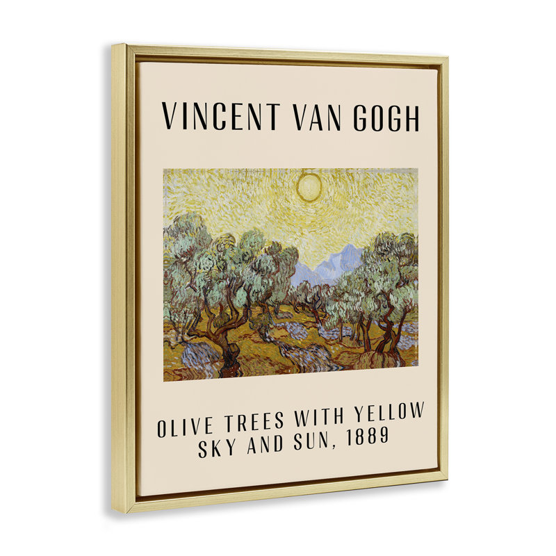  "Classic Olive Trees" par Van Gogh, toile flottante encadrée par Daphne Polselli, H 31 po x l 25 po