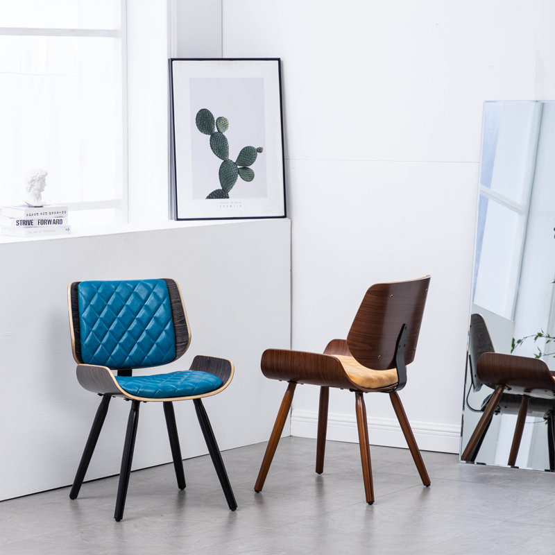 Chaise de salle à manger rembourrée en bleu Puteaux
