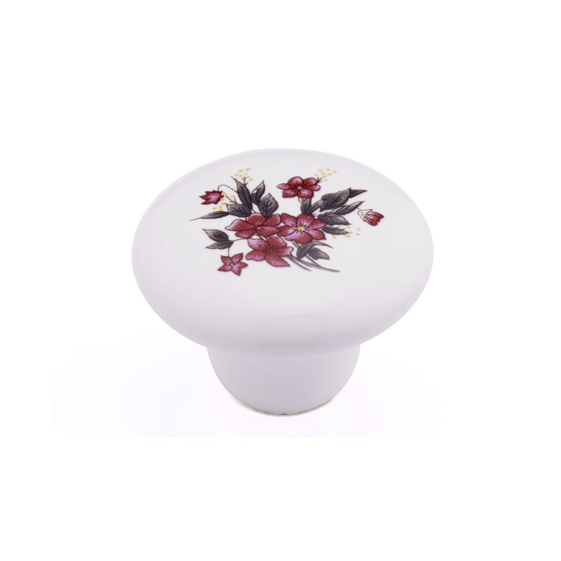Expression 1 1/2" Diameter Mushroom Knob, Wild Flower