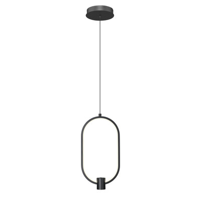 Luminaire suspendu 1 lumière noir mat 8,75 po Saros