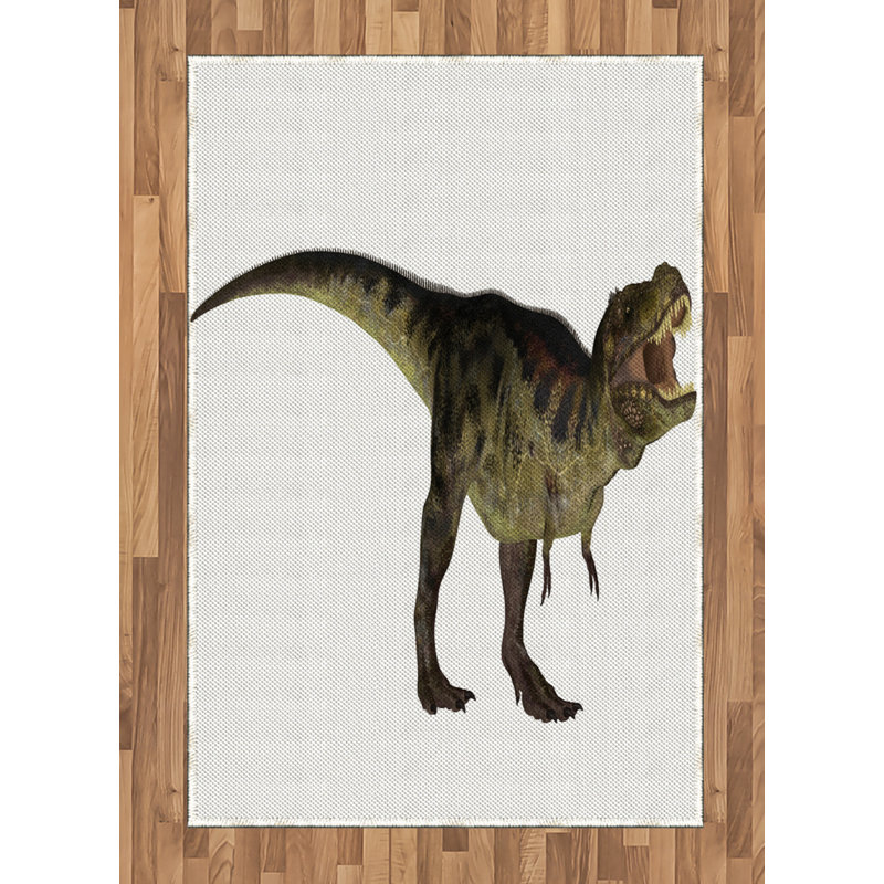 Dinosaur High Density Long Fiber Poly Threads Decorative Area Rug Carpet, Rectangle 4' x 5'8"
