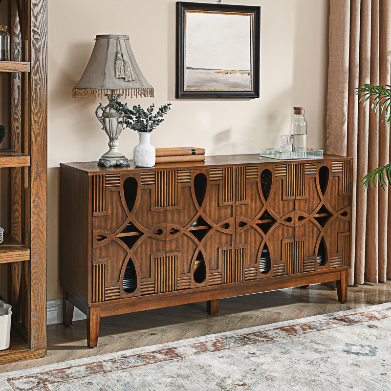 Buffet avec rangement Media Console Table, Noyer
