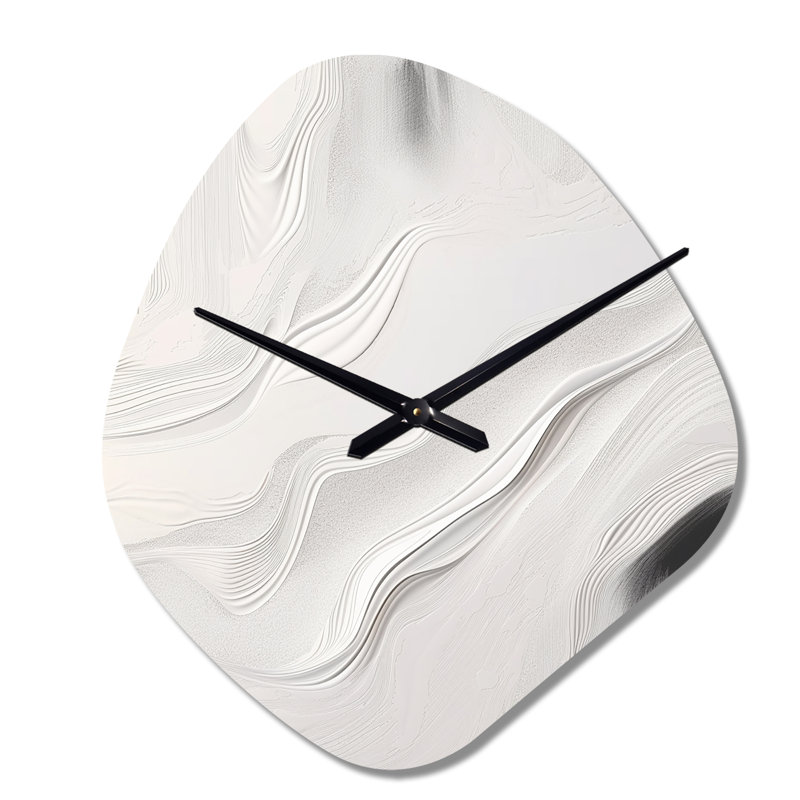 Horloges murales asymétriques en métal blanc et gris V - horloge murale, Petit