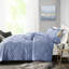 Édredon en velours simple / simple TG - Pervenche bleue avec bourre, édredon en losange, taie décorative, coussin, plateau de lit de luxe lavable, 2 taies décoratives, 1 machine-127323251-127323253