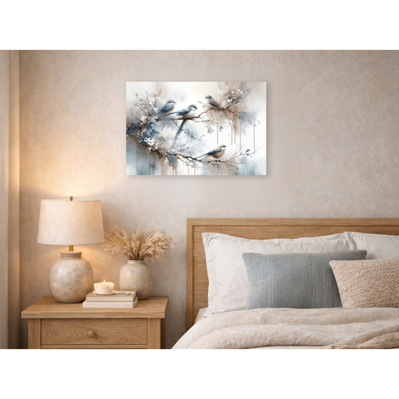 Serene Moments: Watercolor Birds, toile tendue sur toile, H 16 po x l 24 po