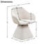 Chaise d'appoint pivotante à 180 °, chaise de salle à manger en velours imperméable avec base en bois (ensemble de 6)-264096915