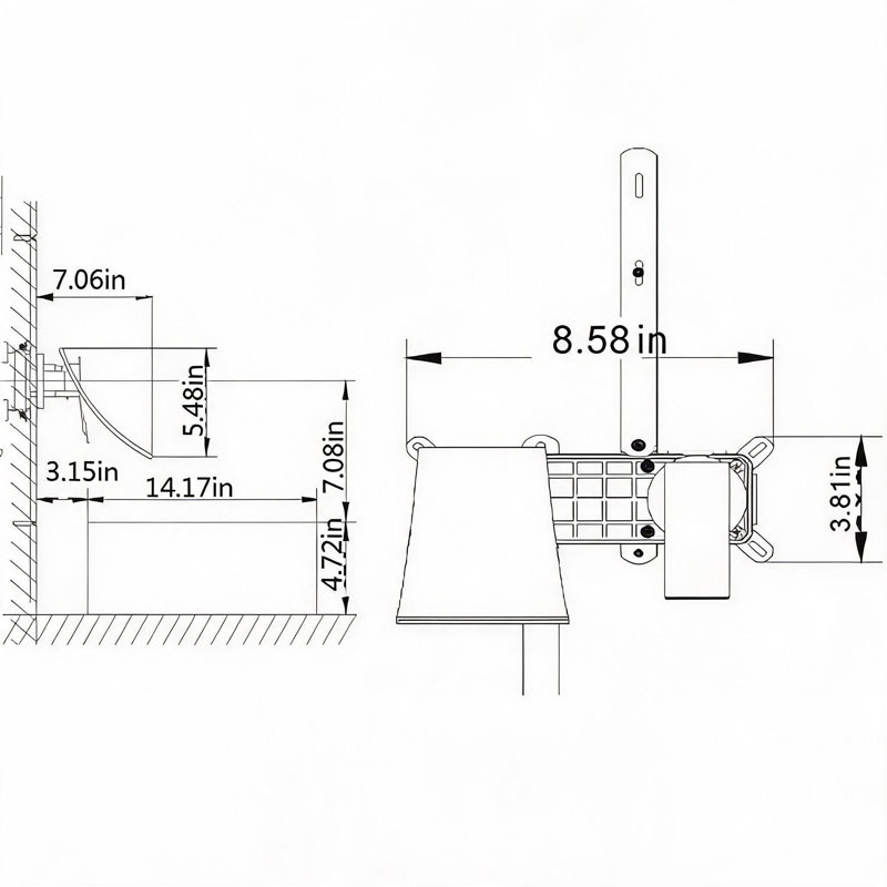 Robinet de lavabo de salle de bain mural en laiton noir mat avec bec cascade