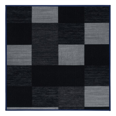 Machine Washable Checkered Blue Area Rug