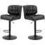 Ensemble de 2 tabourets de bar avec siège réglable, coussin rembourré épais et repose-pieds en métal