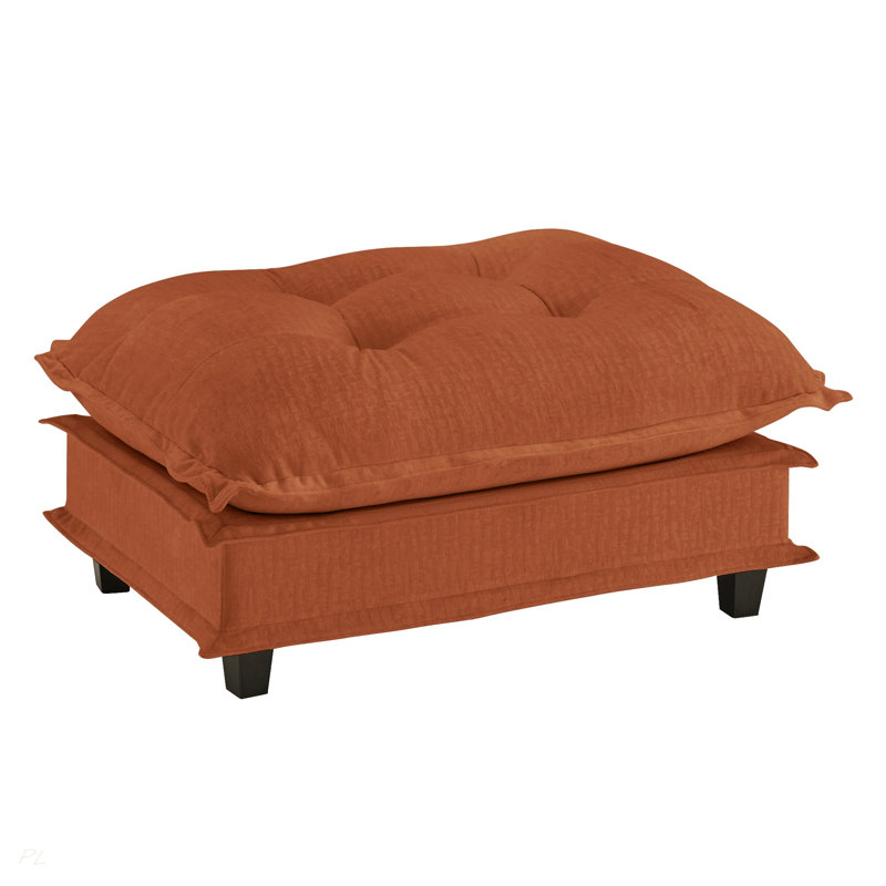 Modern Ottoman Chenille, Orange