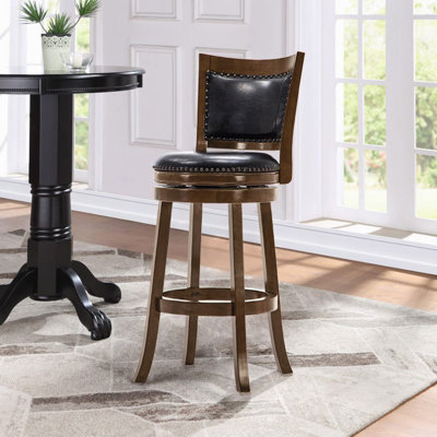 Coriyah Swivel Upholstered Counter Stool with Solid Wood Frame