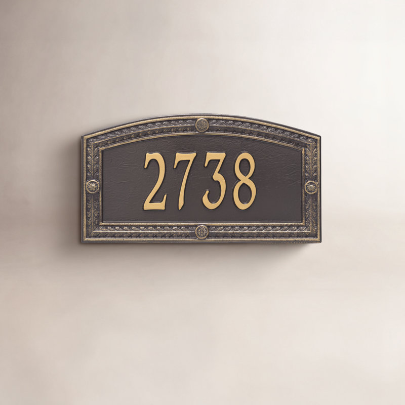 1-Line Wall Address Plaque, Bronze/Gold, Yes