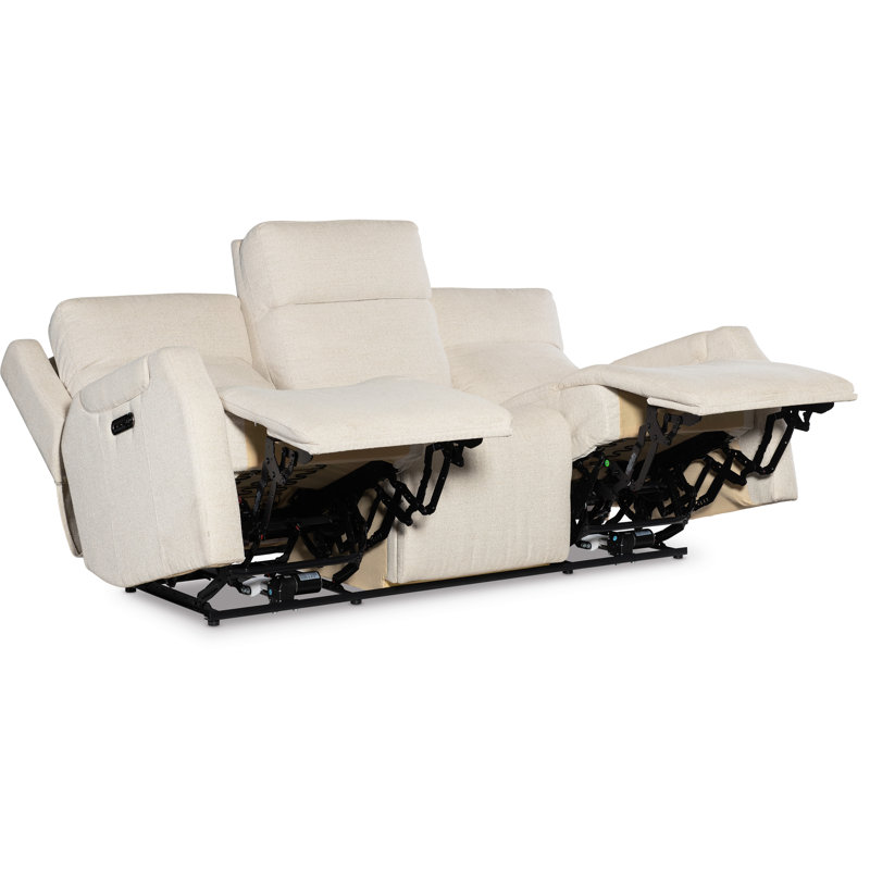 The Zero Gravity Power Sofa with Power Headrests and Lumbar, White/Cream