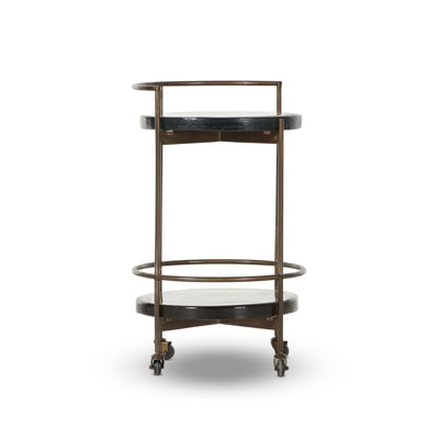 Mira Bar Cart - Smoked Brown Cast Glass