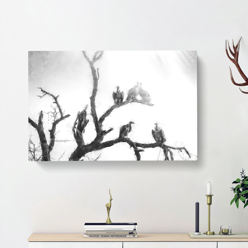 Vultures on a Tree - Wrapped Canvas, 40cm H x 60cm W x 3cm D