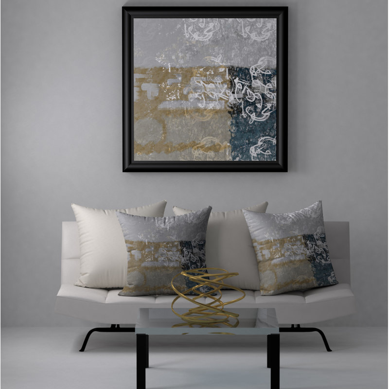 Abstract Throw Pillow, 18" H x 18" W