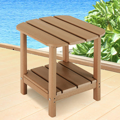 Table d'appoint extérieure en PEHD, table d'appoint Adirondack à 2 niveaux, résistance aux intempéries