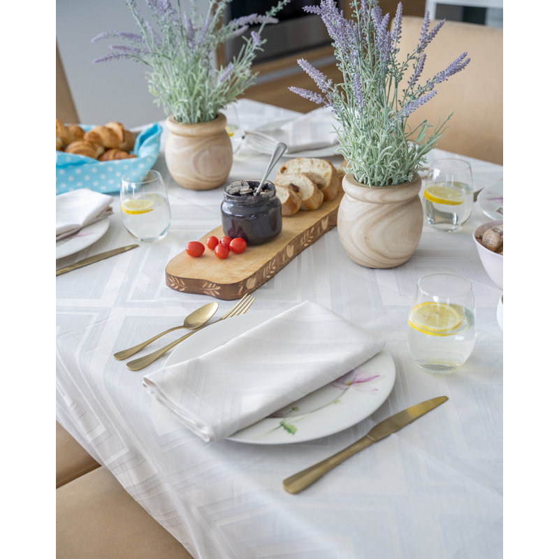 Brussels Geometric Tablecloth, Gray