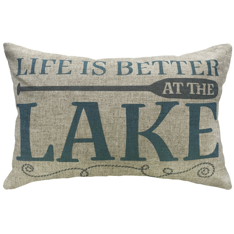  Better at the Lake Linen Lumbar Pillow