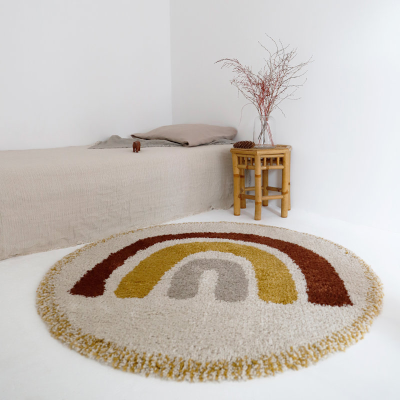 Round Purtell Geometric 120cm X 120cm Area Rug