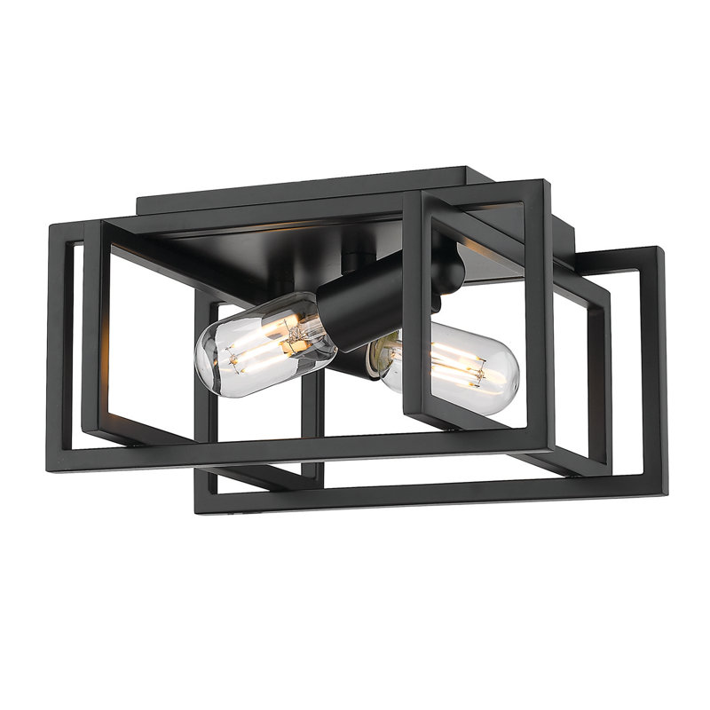 Plafonnier encastré 2 lumières Isiah , Noir mat, Noir mat