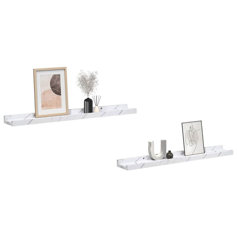 Floating Shelf, White Marble, 3cm H x 60cm W x 9cm D