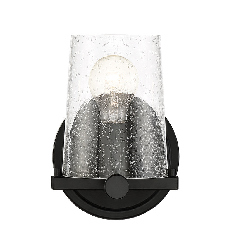 Appliquee à bras 1 lumières Glendo, Noir mat