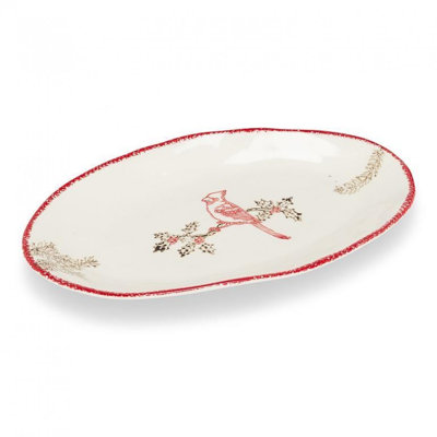 Cardinal Stamp Oval Plate
