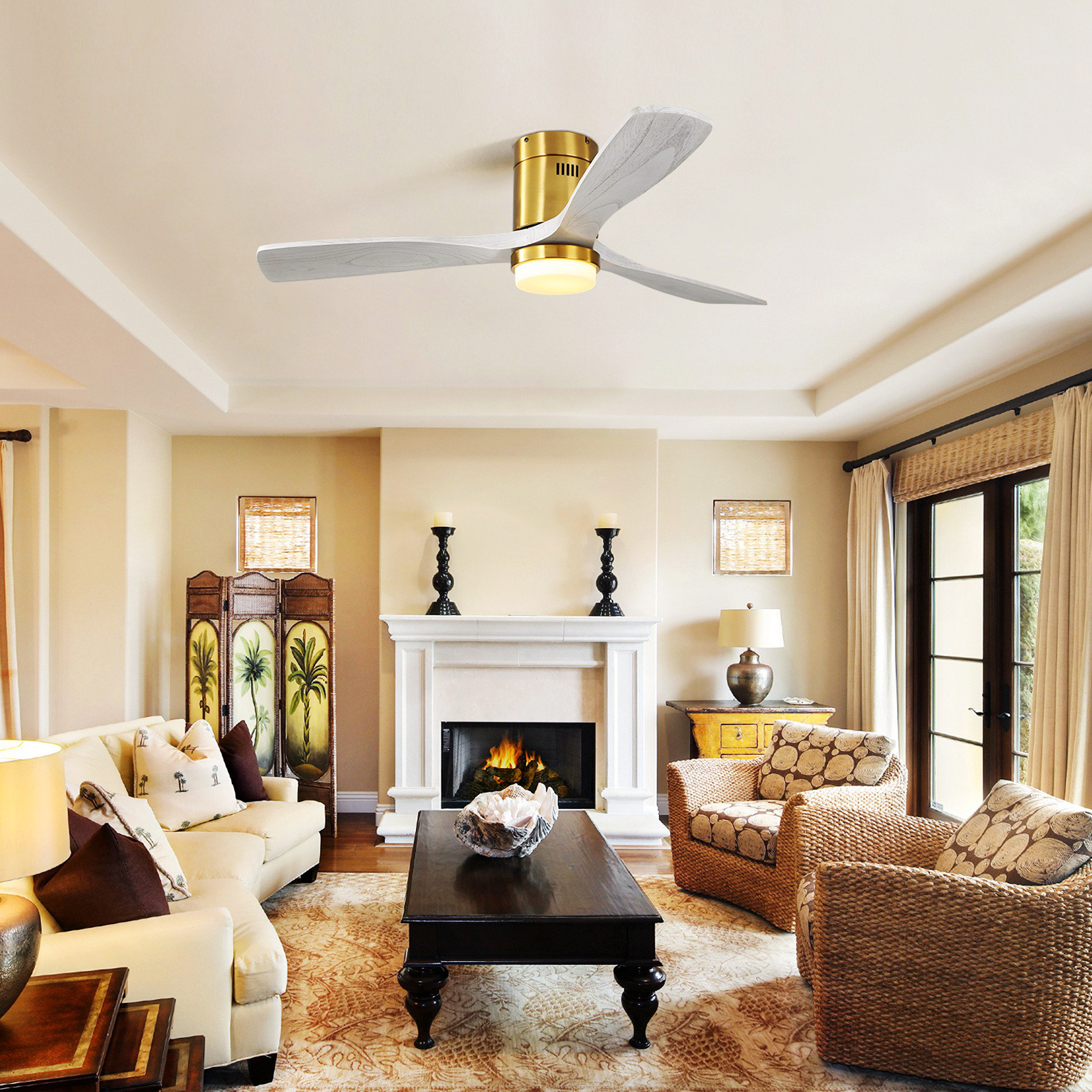 Home Decor 51.96'' Ceiling Fan with LED Lights | Wayfair