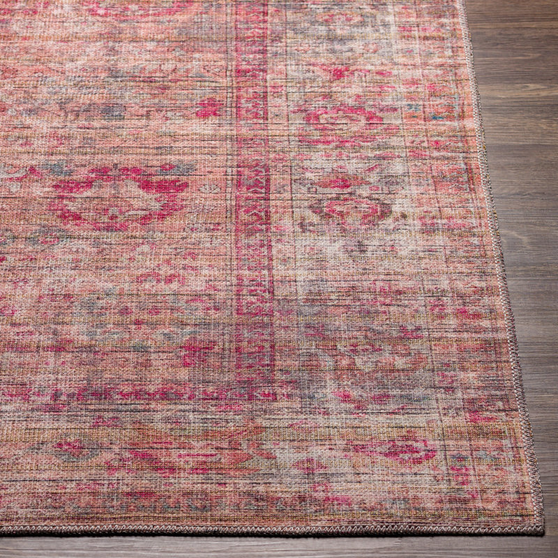 Tapis oriental en coton foncé Sheryl, Tapis de couloir 2 pi 7 po x 7 pi 3 po