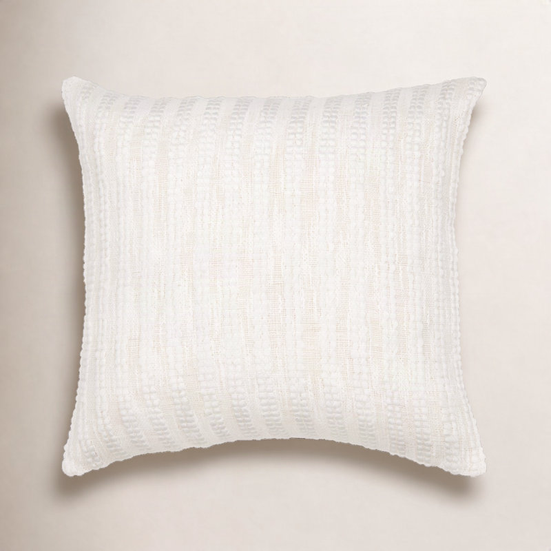 Coussin Amora, 18 po x 18 po, Polyester / bourre de polyester, Ivoire