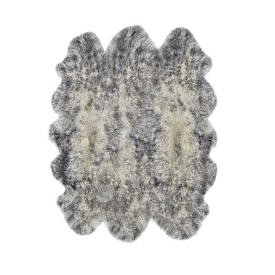 Tapis gris en peau de mouton Munsey