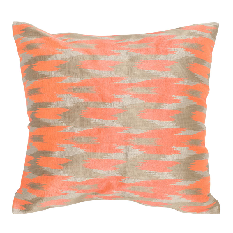 Boho Chic Throw Pillow, Neon/Tangerine