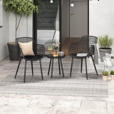 George Oliver 3 Piece Patio Bistro Set All Weather Heavy Duty Table And Chairs Set Of 2