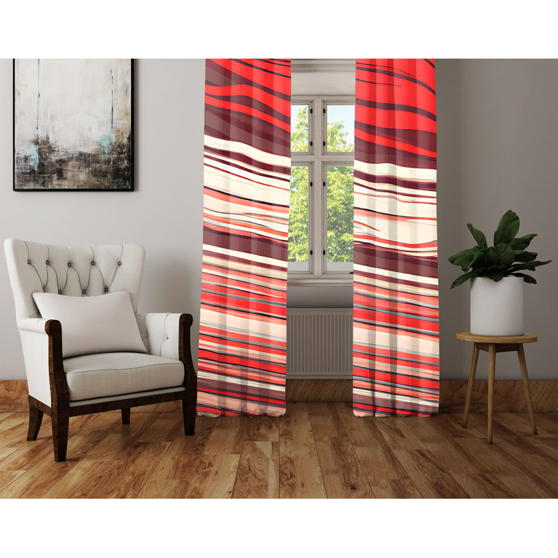 Paire de rideaux semi-transparents en polyester Akxel, L 40 po x L 52 po