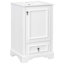 Meuble-lavabo de 20 po avec lavabo en céramique, porte à fermeture en douceur, tablette ajustable en forme de U, tiroir de compartiment et support de porte, style moderne, conception peu encombrante-312619994
