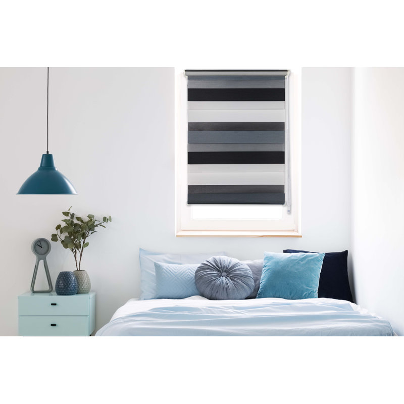 Fit-ball Room Darkening Roll-Up Blind, Grey/Anthracite, 160 cm L x 60 cm W