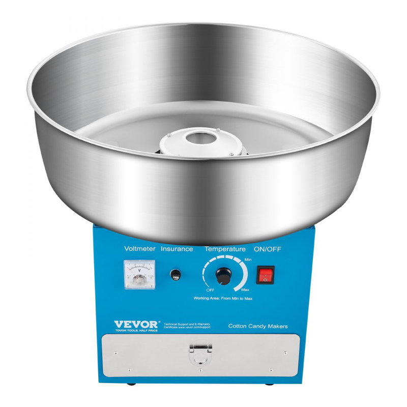 Machine à barbe à papa électrique, machine à barbe à papa commerciale de 1000 W avec bol en acier inoxydable de 20,5 po, cuillère à sucre et tiroir, utilisation facile à la maison, parfaite pour l'anniversaire des enfants, une fête de famille, bleu