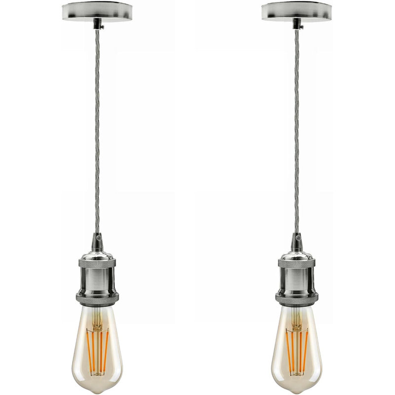2 - Light Single Pendant, Chrome