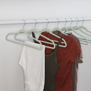 Daniels Velvet Hangers, Non Slip Standard Clothes Hanger Set, Heavy Duty Ivory Hangers (Set of 50) Rebrilliant Color: Gray