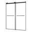 Belizzi 56" W x 76" H By Pass Frameless Exposed Roller Shower Door in Matte Black with Clear Glass