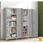 Armoire de rangement en fer 71 po avec portes verrouillables et 4 tablettes réglables, armoire verrouillable en acier robuste pour le garage, la buanderie, le bureau et l'entrepôt-1121247333