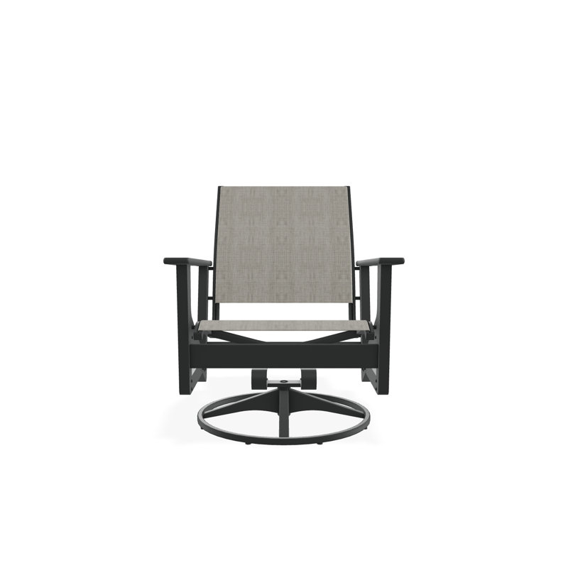 Wexler Swivel Outdoor Lounge Chair, Graphite, Destiny Steel